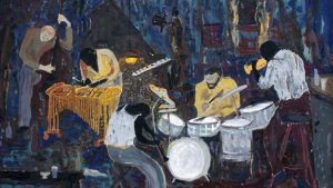 Gemälde einer Jazz-Jam-Session
